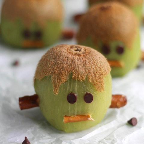 Frankenstein Kiwis (Healthy Halloween Treats)